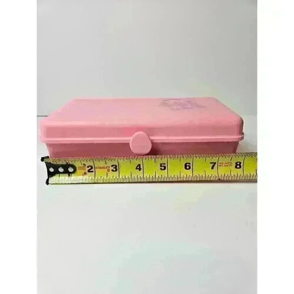 Vintage 80s 90s Pink Mini Caboodle Case Make Up Jewelry With Mirror Rare - Picture 6 of 7
